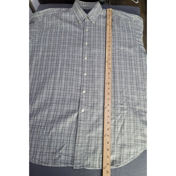 RALPH LAUREN Men's LG Blair Fit Button Down Dress Shirt Plaid Gray  VTG 90s - Picture 6 of 9
